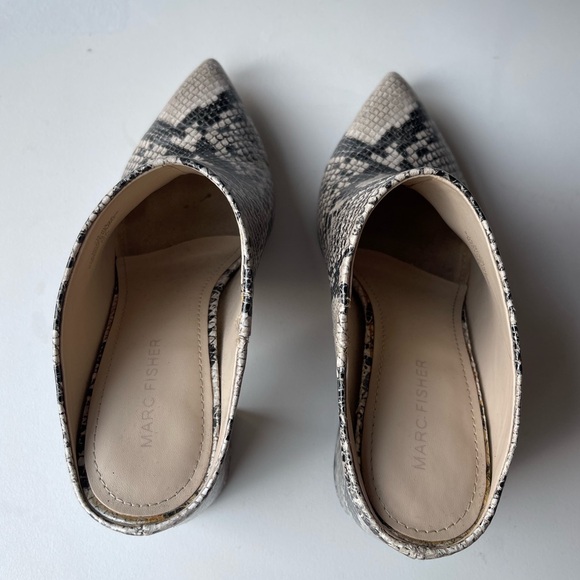 Marc Fisher Snake Mule Block Heels - Picture 6 of 7